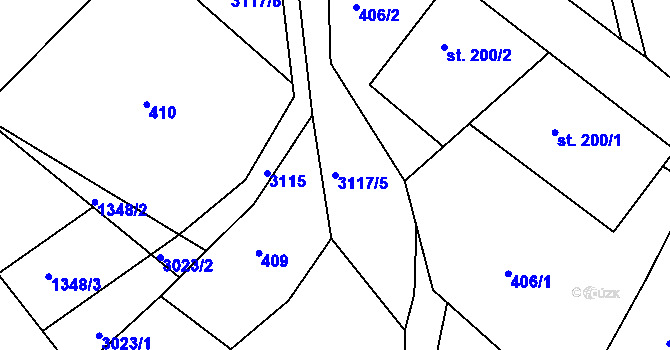Parcela st. 3117/5 v KÚ Sopotnice, Katastrální mapa