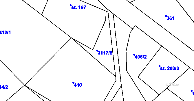 Parcela st. 3117/6 v KÚ Sopotnice, Katastrální mapa