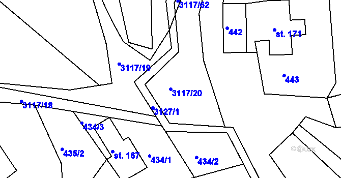 Parcela st. 3117/20 v KÚ Sopotnice, Katastrální mapa