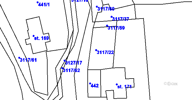 Parcela st. 3117/22 v KÚ Sopotnice, Katastrální mapa