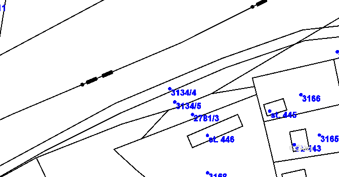 Parcela st. 3134/4 v KÚ Sopotnice, Katastrální mapa