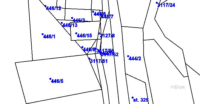 Parcela st. 3117/52 v KÚ Sopotnice, Katastrální mapa