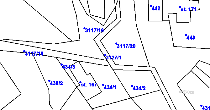 Parcela st. 3127/1 v KÚ Sopotnice, Katastrální mapa