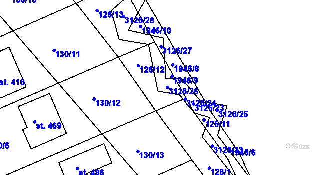 Parcela st. 3126/26 v KÚ Sopotnice, Katastrální mapa