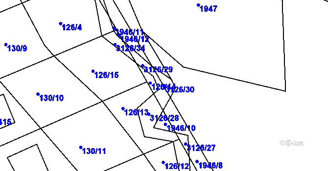 Parcela st. 3126/30 v KÚ Sopotnice, Katastrální mapa