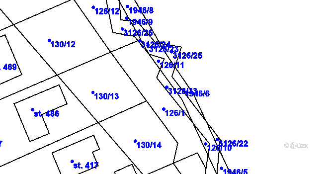 Parcela st. 3126/33 v KÚ Sopotnice, Katastrální mapa