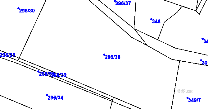 Parcela st. 296/38 v KÚ Sopotnice, Katastrální mapa