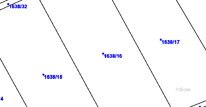 Parcela st. 1638/16 v KÚ Sopotnice, Katastrální mapa