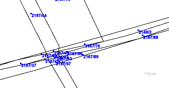 Parcela st. 2167/76 v KÚ Sopotnice, Katastrální mapa