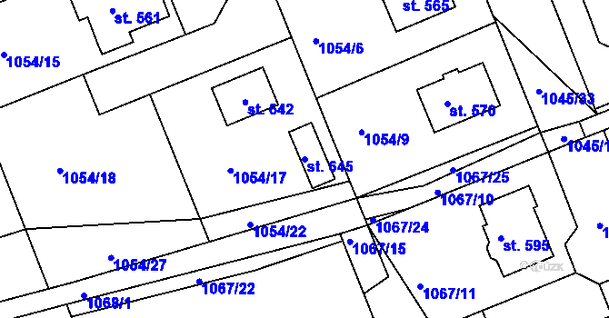 Parcela st. 645 v KÚ Sopotnice, Katastrální mapa