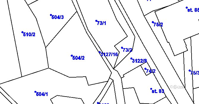Parcela st. 3127/16 v KÚ Sopotnice, Katastrální mapa