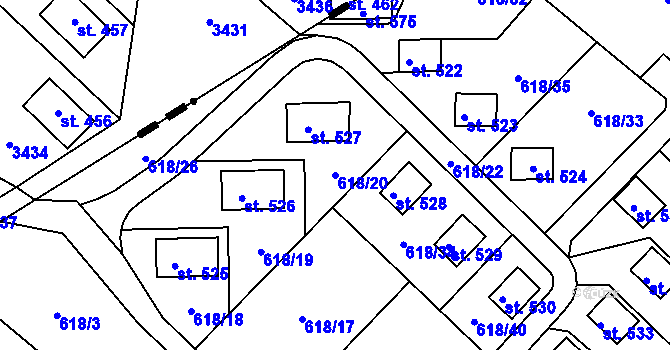 Parcela st. 618/20 v KÚ Sopotnice, Katastrální mapa