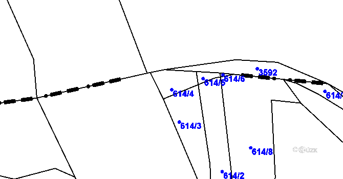 Parcela st. 614/4 v KÚ Sopotnice, Katastrální mapa