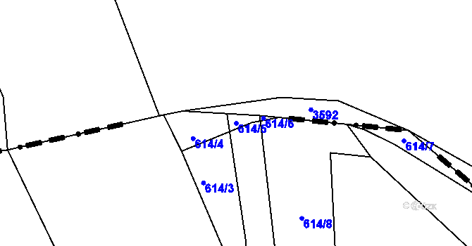 Parcela st. 614/5 v KÚ Sopotnice, Katastrální mapa