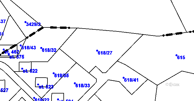 Parcela st. 618/27 v KÚ Sopotnice, Katastrální mapa