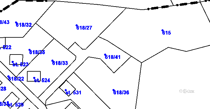 Parcela st. 618/41 v KÚ Sopotnice, Katastrální mapa