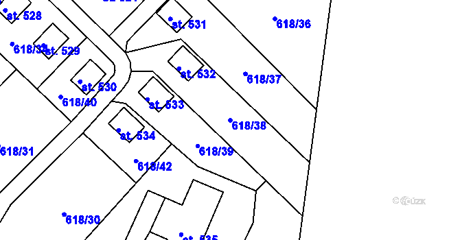 Parcela st. 618/38 v KÚ Sopotnice, Katastrální mapa