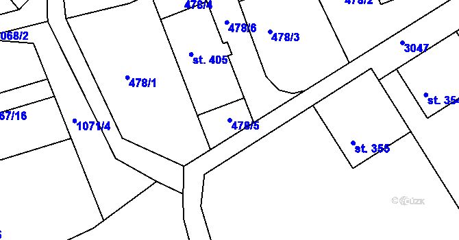 Parcela st. 478/5 v KÚ Sopotnice, Katastrální mapa