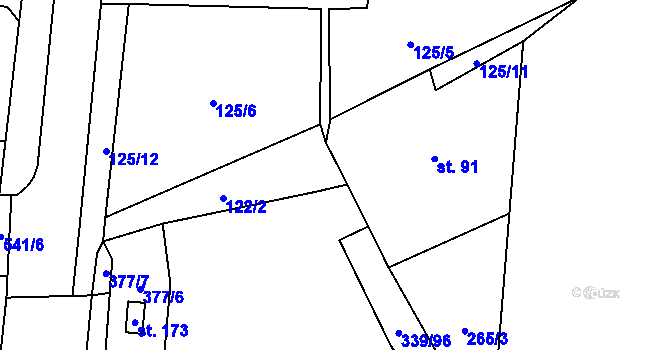 Parcela st. 122/3 v KÚ Sopřeč, Katastrální mapa