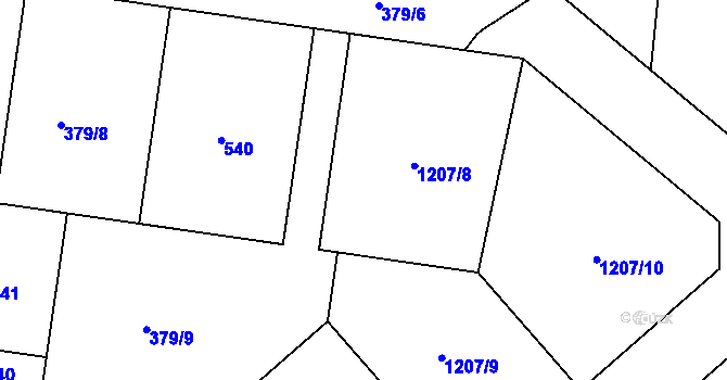 Parcela st. 379/5 v KÚ Sopřeč, Katastrální mapa