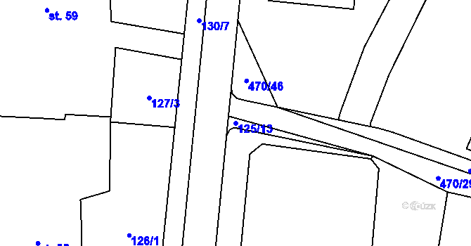 Parcela st. 125/13 v KÚ Sopřeč, Katastrální mapa