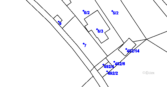 Parcela st. 7 v KÚ Sosnová u České Lípy, Katastrální mapa