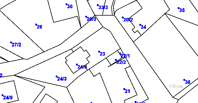 Parcela st. 23 v KÚ Sosnová u České Lípy, Katastrální mapa