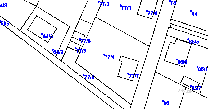 Parcela st. 77/4 v KÚ Sosnová u České Lípy, Katastrální mapa