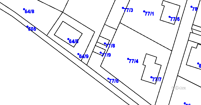 Parcela st. 77/9 v KÚ Sosnová u České Lípy, Katastrální mapa