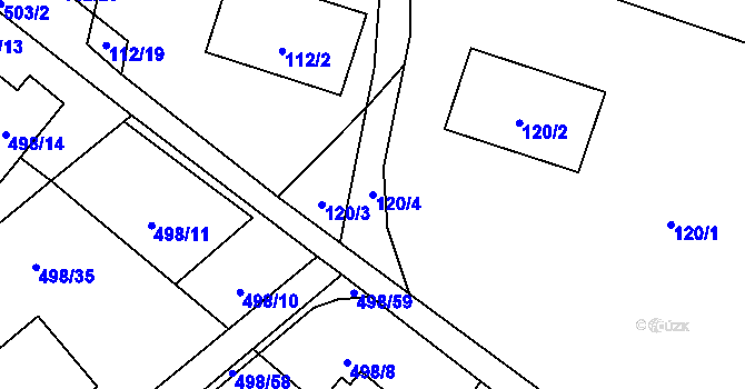 Parcela st. 120/4 v KÚ Sosnová u České Lípy, Katastrální mapa