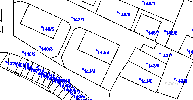 Parcela st. 143/2 v KÚ Sosnová u České Lípy, Katastrální mapa