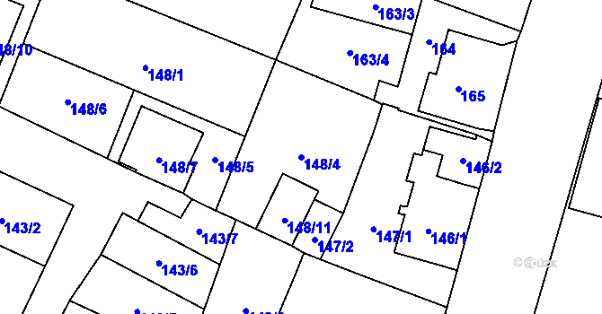 Parcela st. 148/4 v KÚ Sosnová u České Lípy, Katastrální mapa