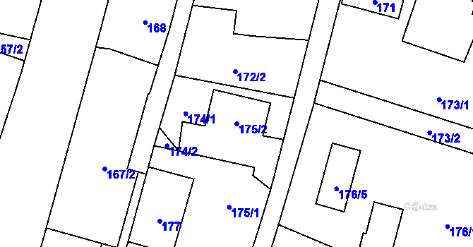 Parcela st. 175/2 v KÚ Sosnová u České Lípy, Katastrální mapa