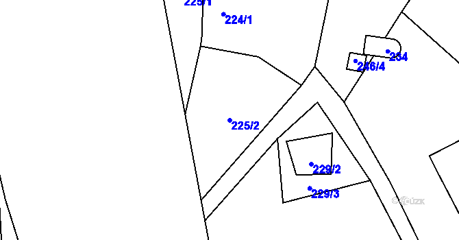Parcela st. 225/2 v KÚ Sosnová u České Lípy, Katastrální mapa