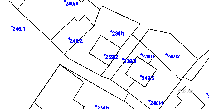 Parcela st. 239/2 v KÚ Sosnová u České Lípy, Katastrální mapa
