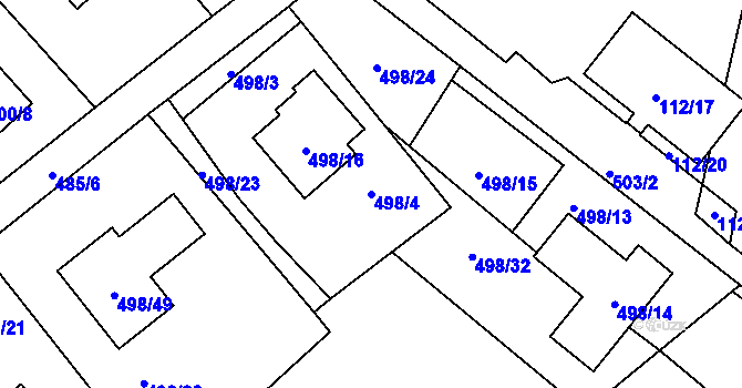 Parcela st. 498/4 v KÚ Sosnová u České Lípy, Katastrální mapa