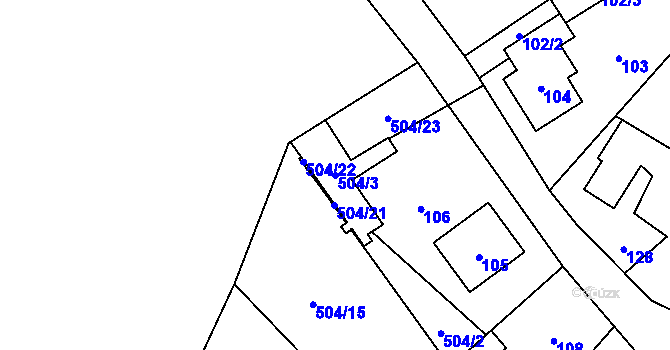 Parcela st. 504/3 v KÚ Sosnová u České Lípy, Katastrální mapa