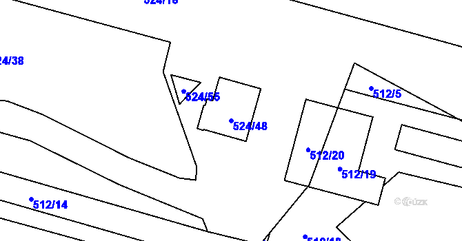 Parcela st. 524/48 v KÚ Sosnová u České Lípy, Katastrální mapa