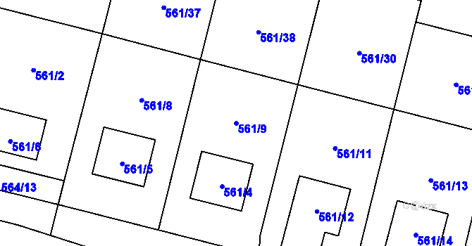 Parcela st. 561/9 v KÚ Sosnová u České Lípy, Katastrální mapa