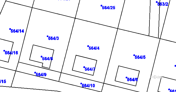 Parcela st. 564/4 v KÚ Sosnová u České Lípy, Katastrální mapa