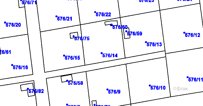 Parcela st. 576/14 v KÚ Sosnová u České Lípy, Katastrální mapa