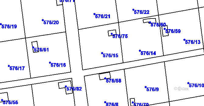 Parcela st. 576/15 v KÚ Sosnová u České Lípy, Katastrální mapa