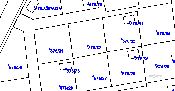 Parcela st. 576/32 v KÚ Sosnová u České Lípy, Katastrální mapa