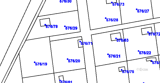Parcela st. 576/71 v KÚ Sosnová u České Lípy, Katastrální mapa