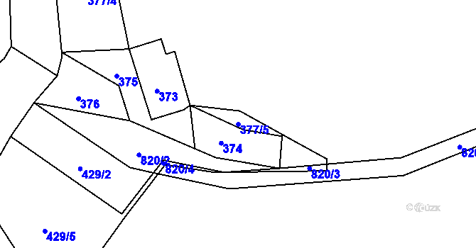 Parcela st. 377/5 v KÚ Sosnová u České Lípy, Katastrální mapa