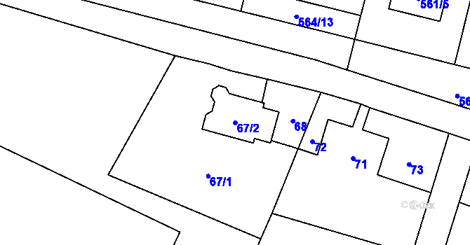 Parcela st. 67/2 v KÚ Sosnová u České Lípy, Katastrální mapa