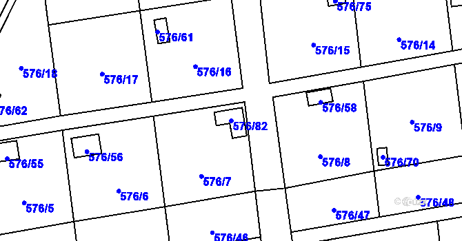 Parcela st. 576/82 v KÚ Sosnová u České Lípy, Katastrální mapa