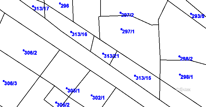 Parcela st. 313/21 v KÚ Sosnová u České Lípy, Katastrální mapa