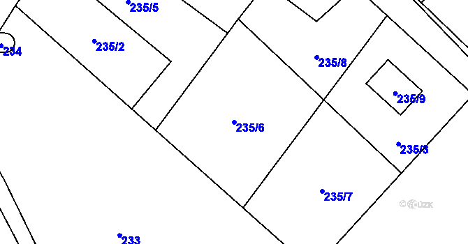 Parcela st. 235/6 v KÚ Sosnová u České Lípy, Katastrální mapa