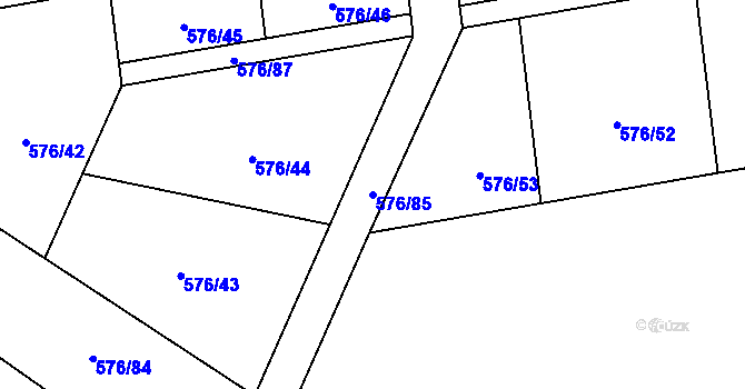 Parcela st. 576/85 v KÚ Sosnová u České Lípy, Katastrální mapa